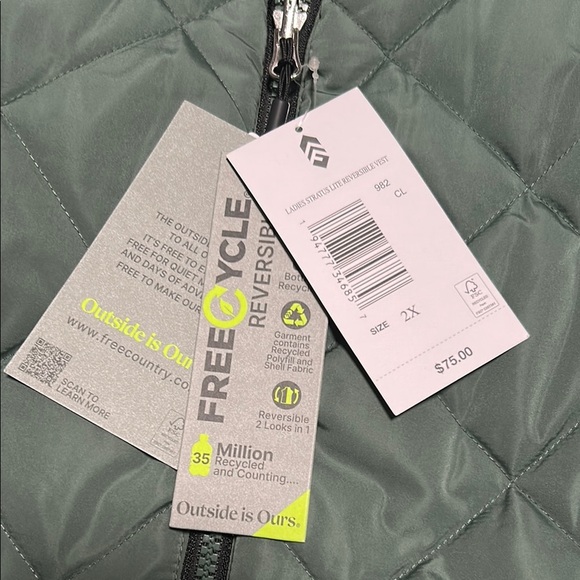 Free Country Green Quilted Vest - Picture 5 of 9